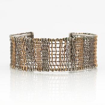 Anders Högberg, arm ring, filigree, silver, partially gilded.