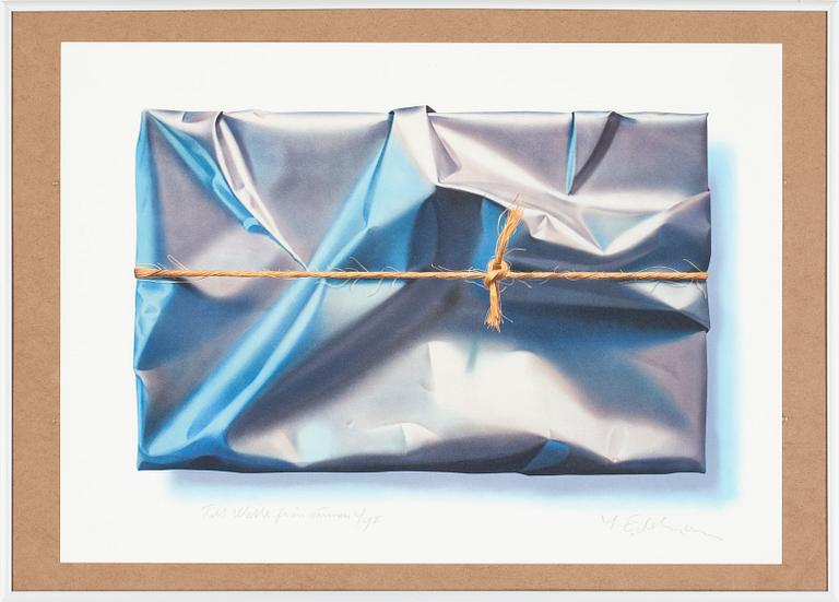 YRJÖ EDELMANN, Färglitografi, sign, med dedikation.