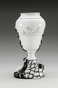 A Marieberg faience vase, dated 1776.
