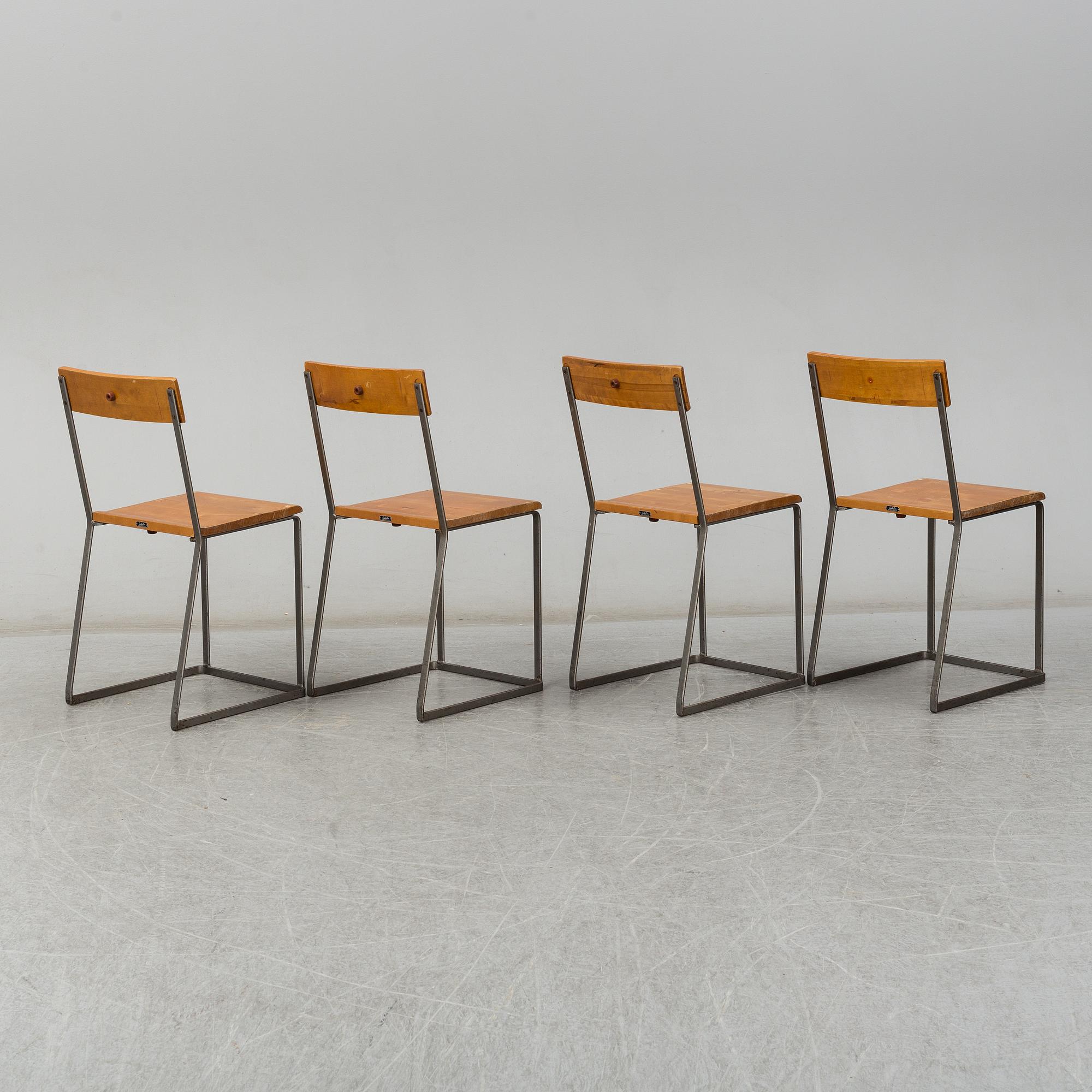 ARTHUR LINDQVIST, stolar, 4 st, Grythyttans Stålmöbler, 1900-talets första hälft.