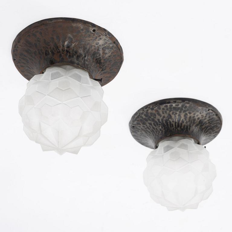 A pair of ceiling lamps, early 20th Century.