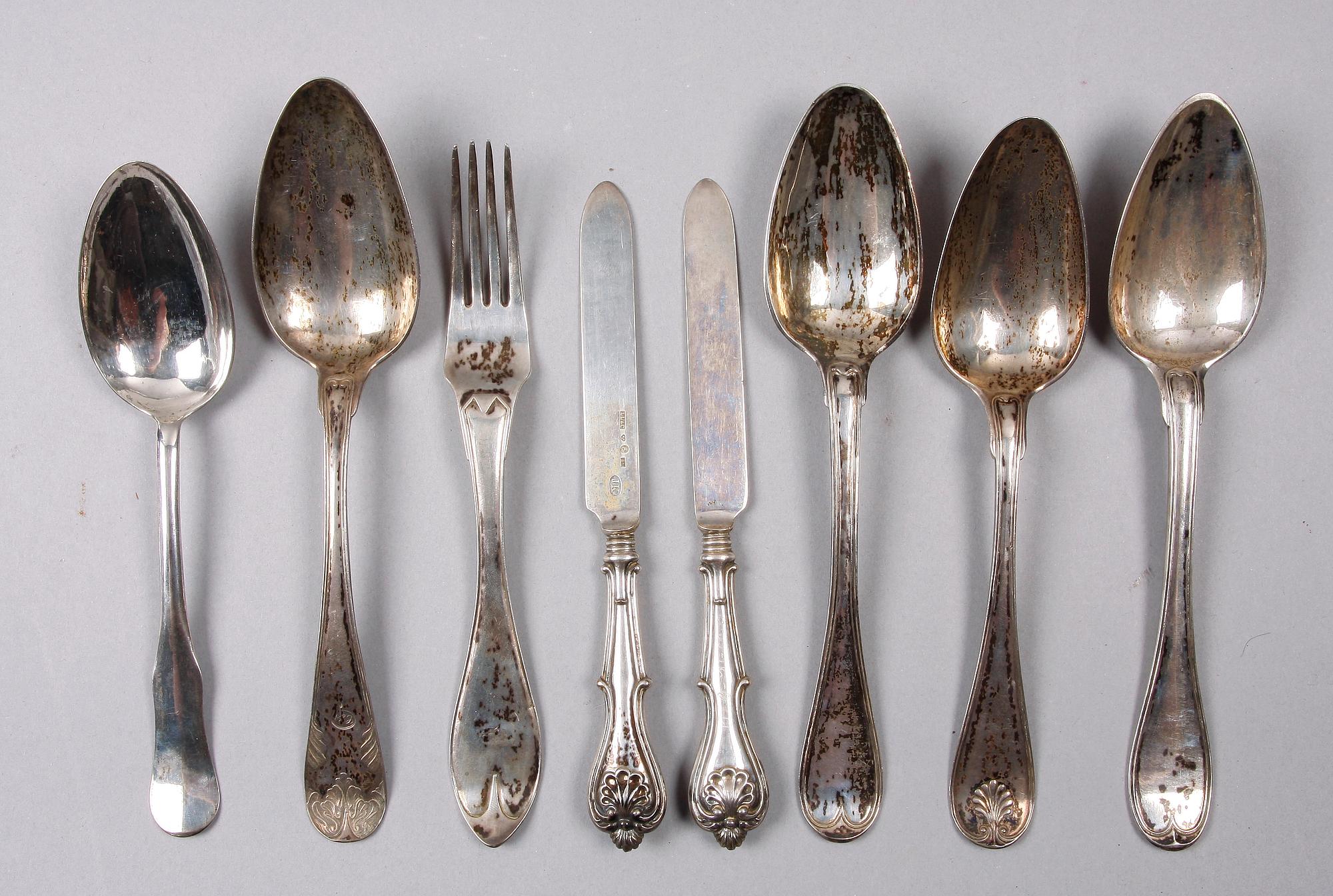 BESTICK, 8 st, silver, bl a Zethelius, 1775-1858.