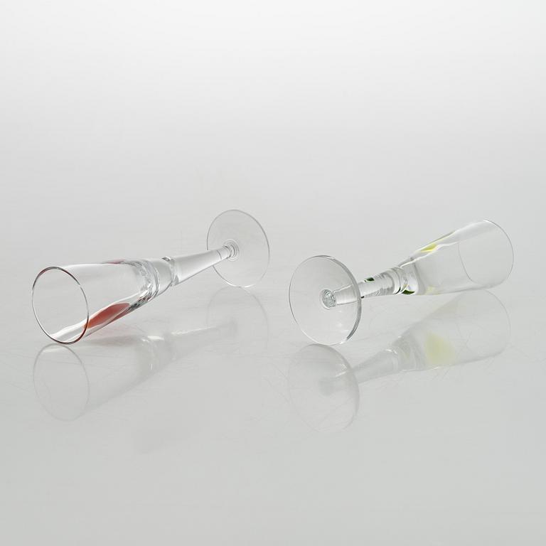 Gunnel Sahlin, A set of 11 licquer glasses, 'Marrakech'-serie, Kosta Boda Sweden.
