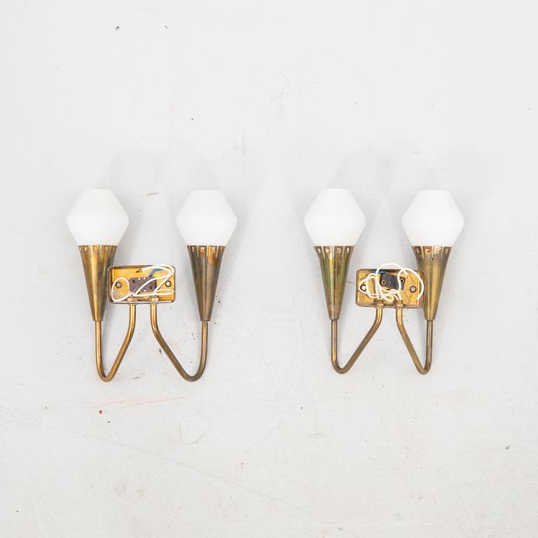 Harald Notini, pair of wall scones Böhlmarks 1950s.