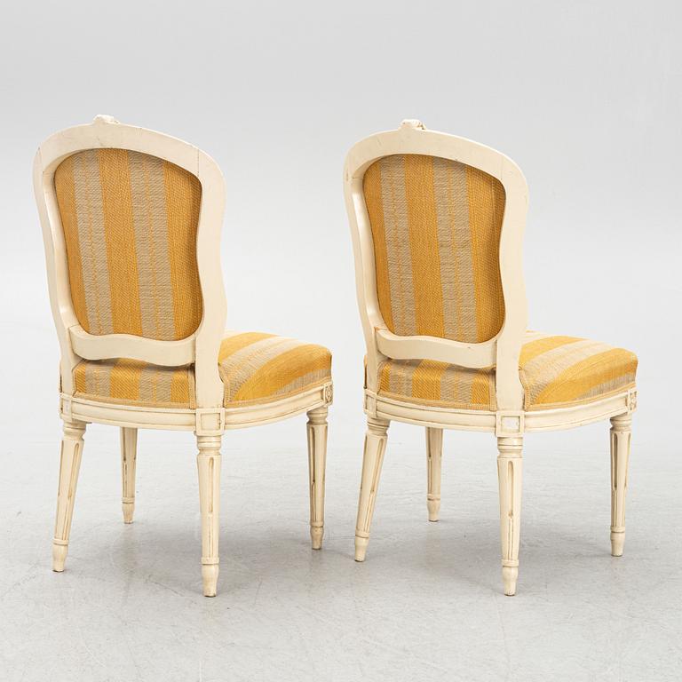 A pair of transition Rococo-Gustavian chairs, Stockholm, circa 1770.