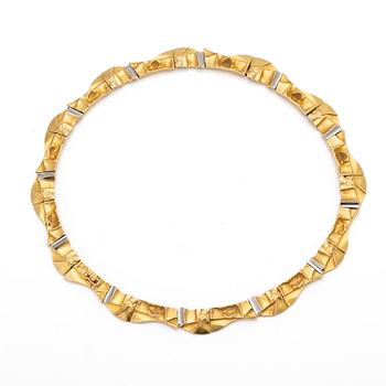Björn Weckström, Necklace, 18k gold and platinum for Lapponia, Finland, 1993.