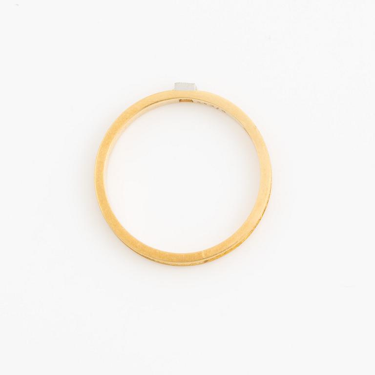 Lapponia, ring 18K guld med en åttkantslipad diamant, Finland 1978.