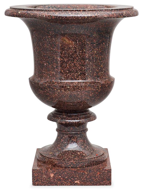 A Swedish Empire 19th century porphyry urn.