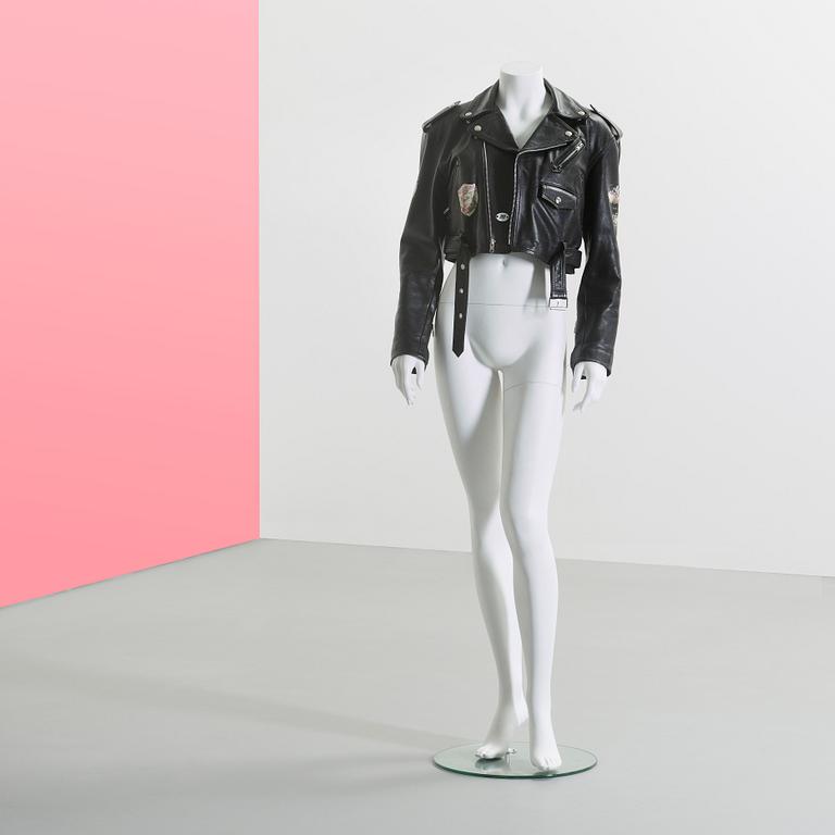 SKINNJACKA, "Bikermodell", Jean Paul Gaultier, 1980-tal, Storlek M.