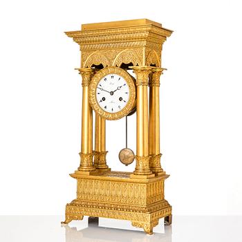 An Empire ormolu portico mantel clock for the Turkish market, first part of the 19th century.