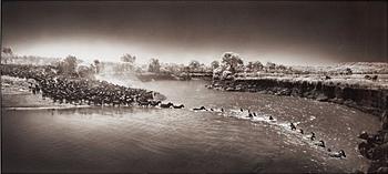 342. Nick Brandt, "Zebras Crossing River", Masai Mara 2006.