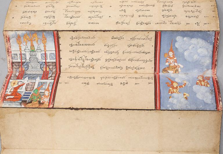 LÅDA MED SCROLL, Thailand, 1900-talets början.