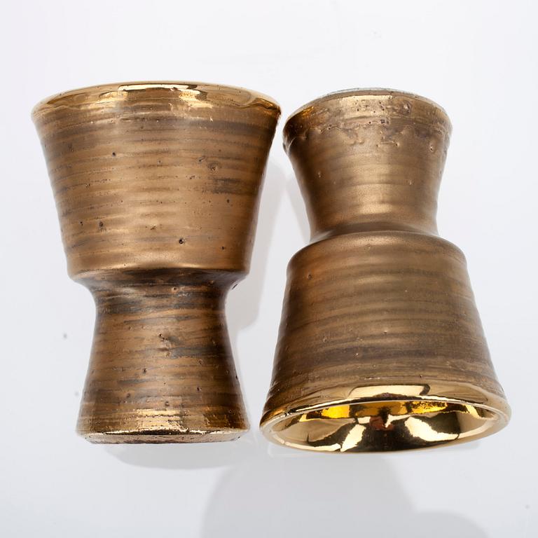 KARAFF samt BÄGARE, 6 st, rödlera, Savitorppa 1970/1980-tal.