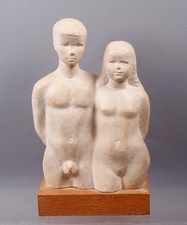 STIG BLOMBERG, skulptur, gips. Sign.