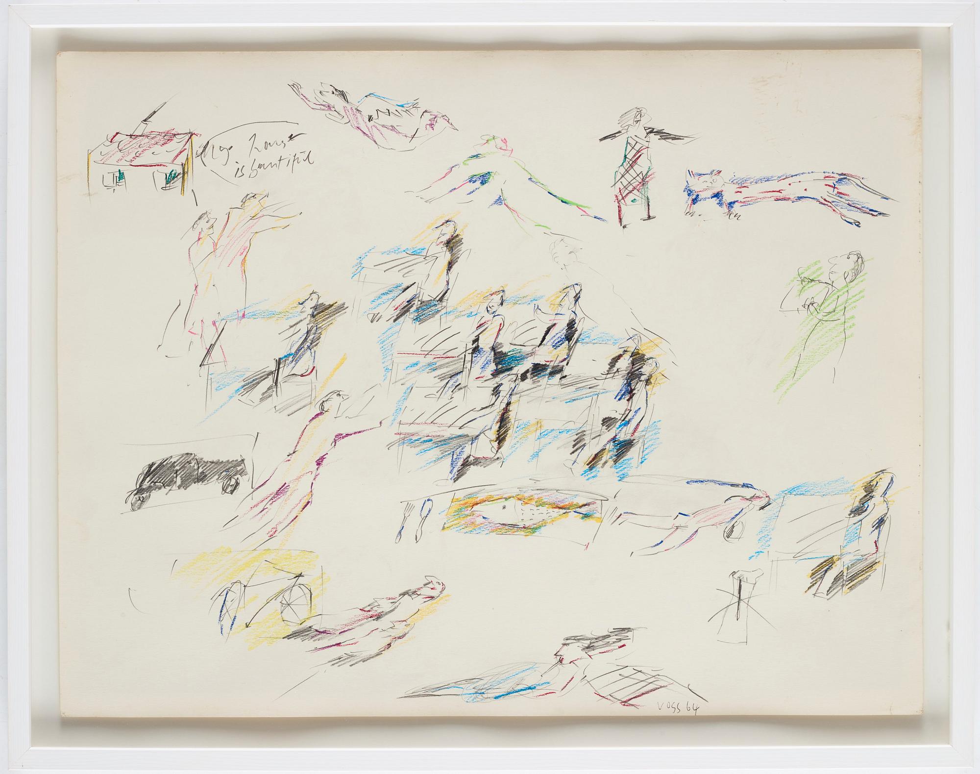 JAN VOSS, teckning, signerad och daterad -64.