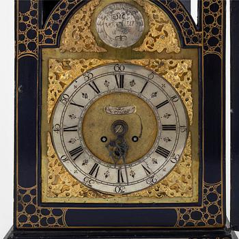 A Swedish late Baroque japanned bracket clock, first part of the 19th century.