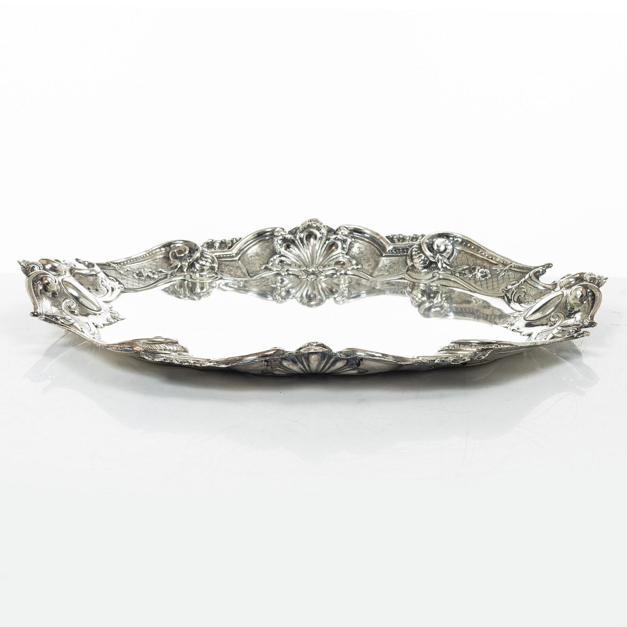 An italian silver tray, 1934-1944.