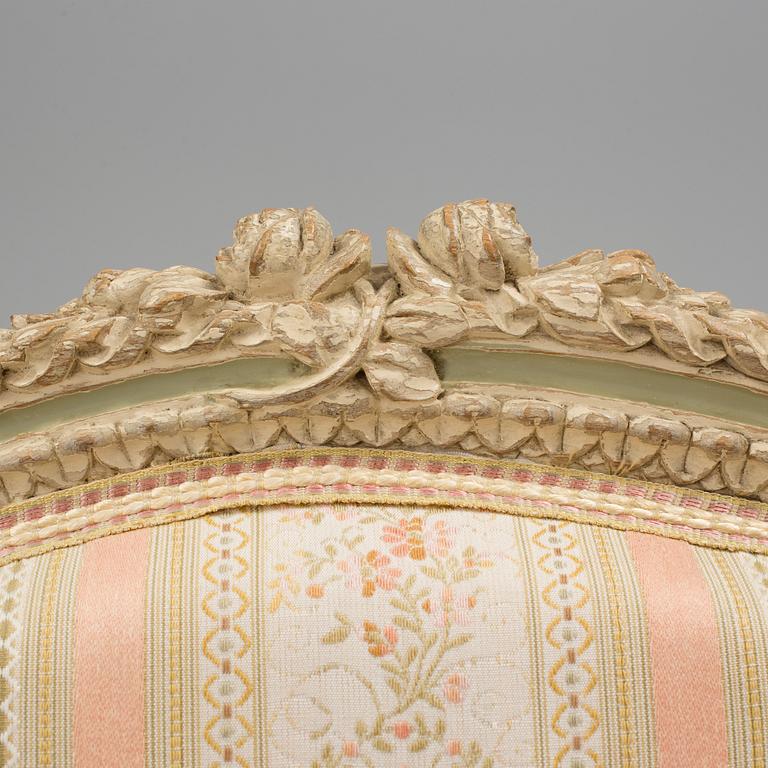 SALONGSGRUPP, 7 delar, gustaviansk stil, 1900-talets början.