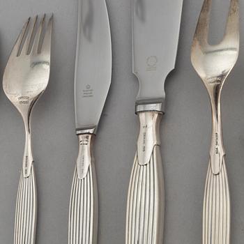 A Danish Sterling Silver Cutlery, model 'Savoy', Frigast (41 pieces).