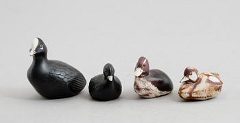FIGURER, 4 st, stengods, Paul Hoff, Gustavsberg, 1900-talets andra hälft.