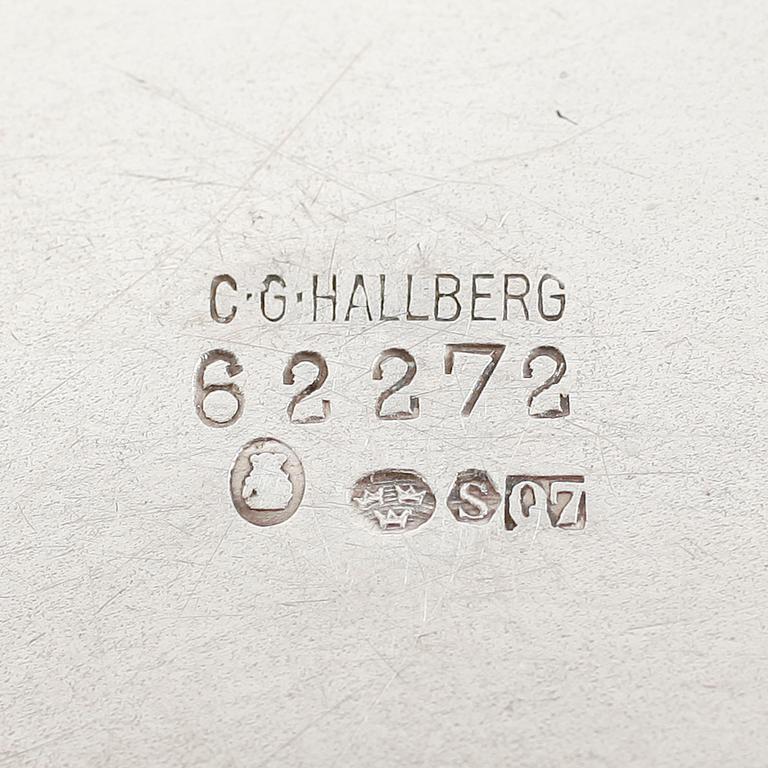 KAFFESERVIS, 3 delar, silver, CG Hallberg, Stockholm 1918. Vikt ca 797 gram.