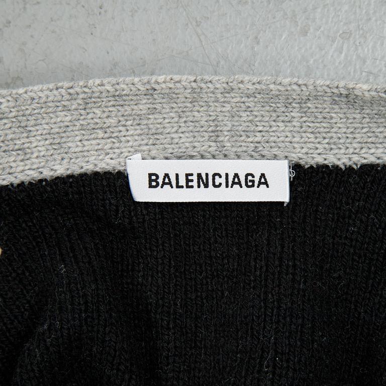 Balenciaga, a knitted wool and camel hair mix cardigan, size M.