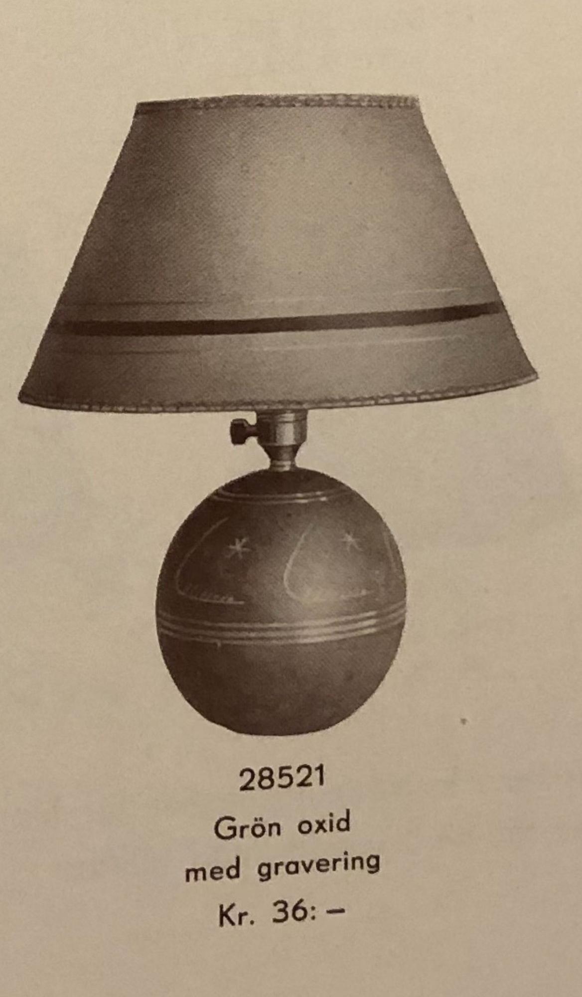 Erik Tidstrand, a table lamp model "28521", Nordiska Kompaniet, 1930s.