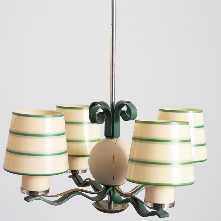 Harald Notini, a model "10894" ceiling lamp, Arvid Böhlmarks Lampfabrik, Stockholm, 1930s.