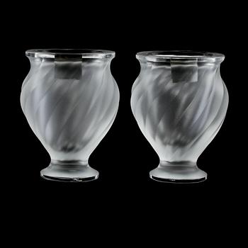 VASER, ett par, glas, Lalique, 1900-talets andra hälft.