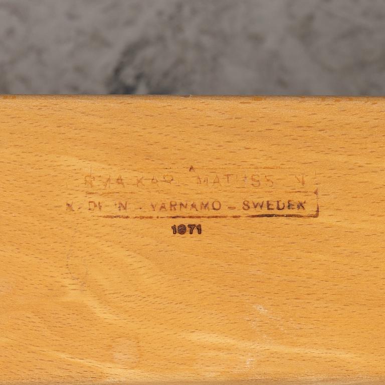 Bruno Mathsson, a beech wood  'Eva' easy chair from Firma Karl Mathsson 1971.