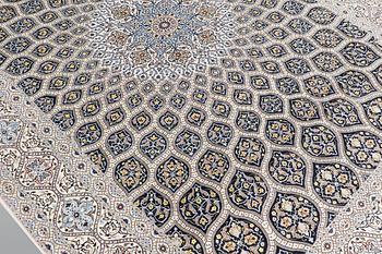 A part silk Nain carpet, so called 6 LAA, ca 306 x 215 cm.