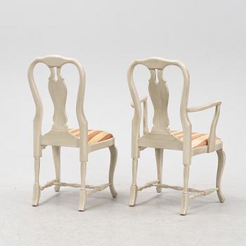 A 14 pieces rococo style dining set from Åmells, 20th Century.