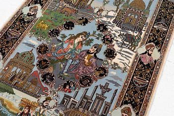 Matta Täbris, figural. "Fyra årstiderna", ca 162 x 105 cm.