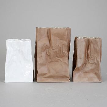 VASER, 3 st, porslin, Tapio Wirkkala, Studio-Line, Rosenthal, 1900-talets sista kvartal.