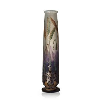 283. an Art Nouveau gilt and enameled cameo glass vase, Nancy, France.