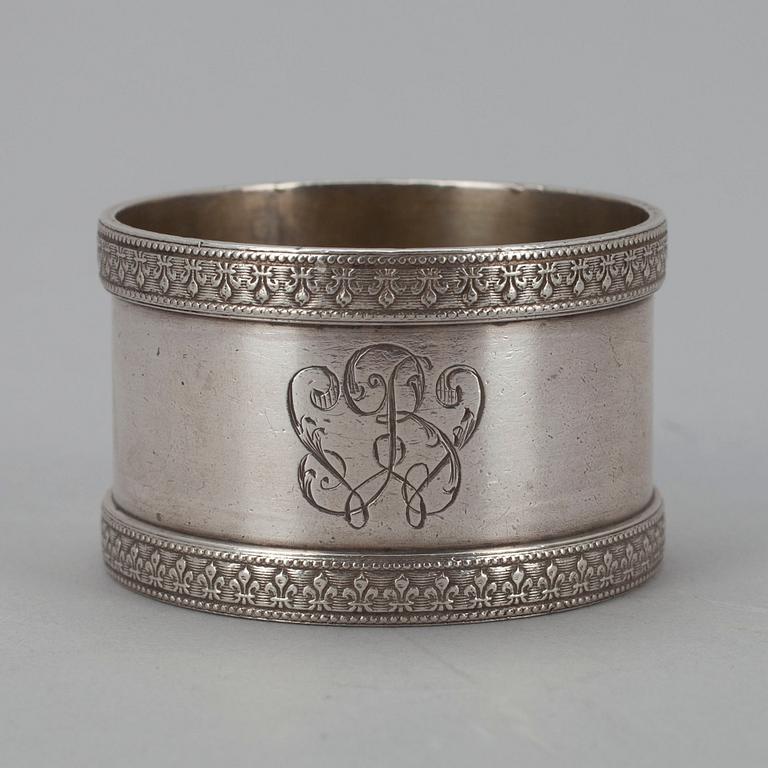 SERVIETTRING, 84 silver, Gratschev St. Petersburg 1880-tal. Vikt 52 g.