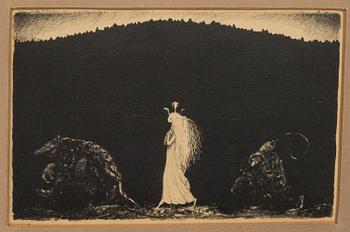 JOHN BAUER, litografi, osignerad.