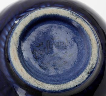 KAFFESERVIS, 3 delar, flintgods, "Blå Eld", Hertha Bengtsson, Rörstrand.