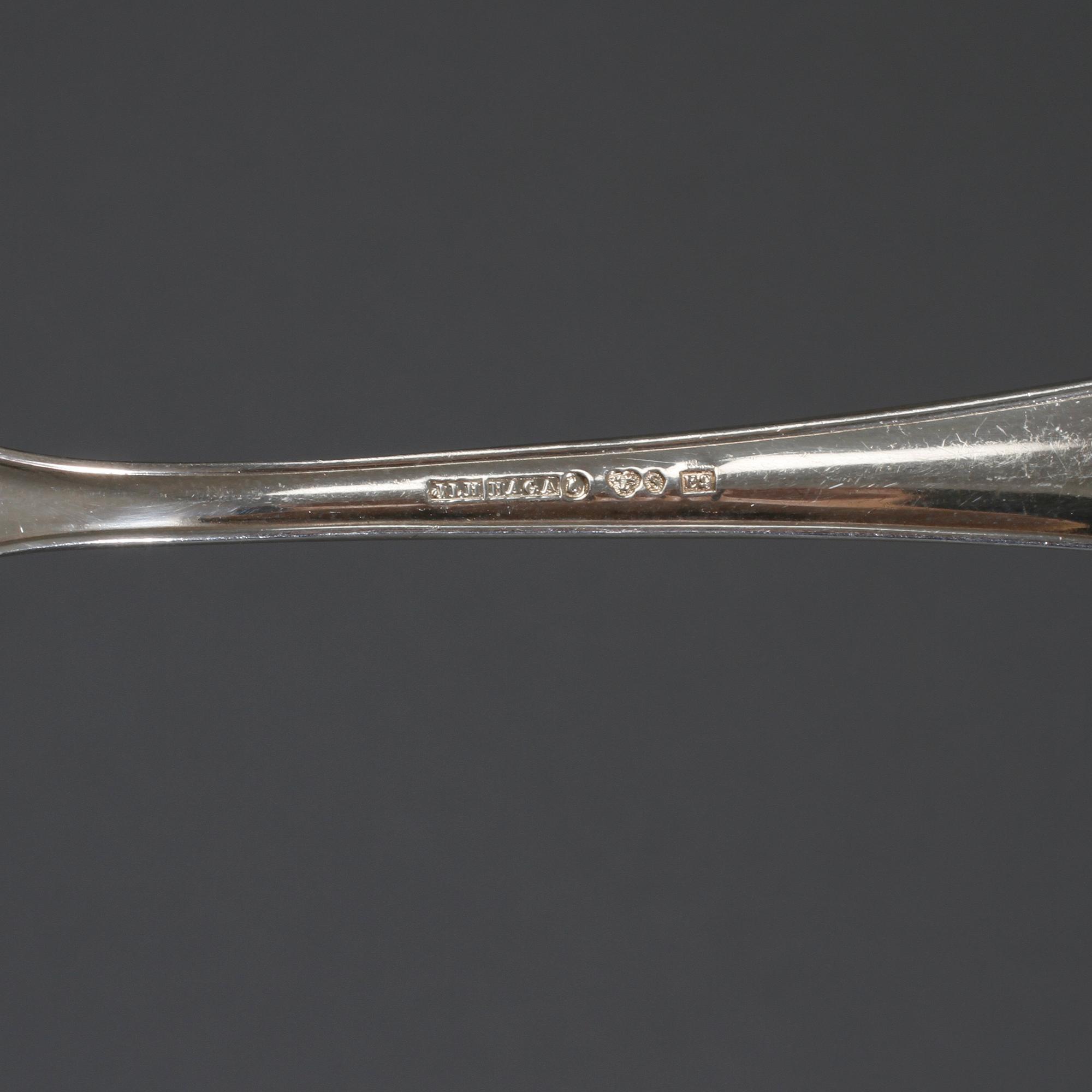 BESTICKSERVIS, 49 delar, silver, "Haga", J L Hultman AB, Stockholm, 1950-tal, vikt ca 1873 g.