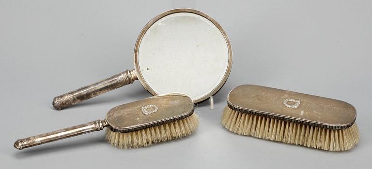 TOALETTSETT, 3 delar, silver, WA Bolin, 1900-talets första hälft.