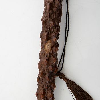 Long pipe  Carved wood with a silver mount Hasa Malmö 1986.