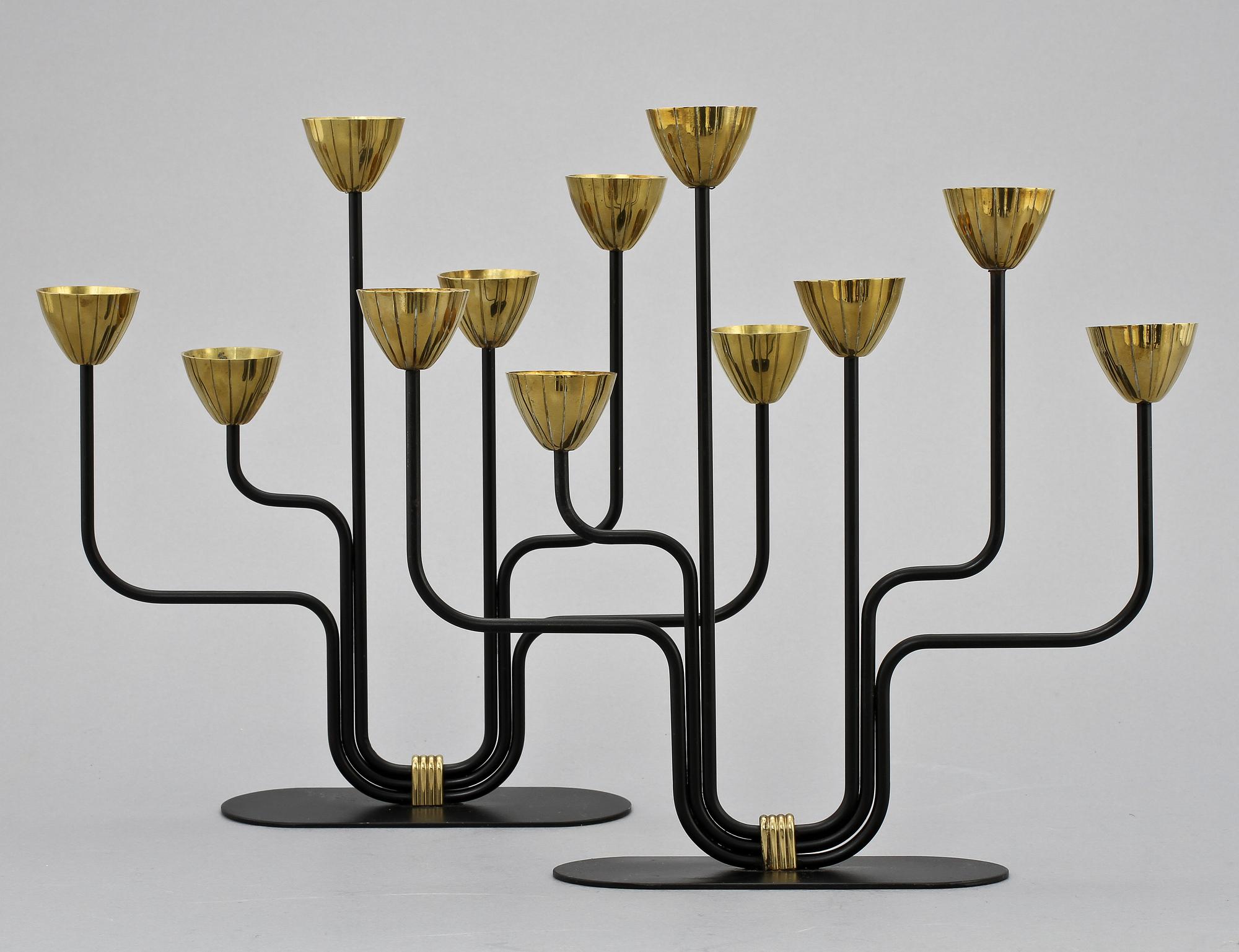 KANDELABRAR, ett par, Gunnar Ander, Ystad Metall, 1900-tal.