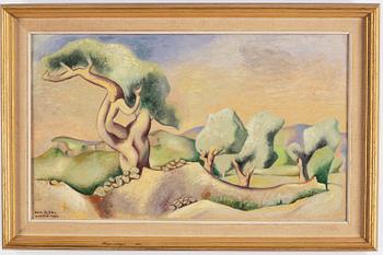 Erik Olson, oil on canvas, signed and dated cassis 1932.