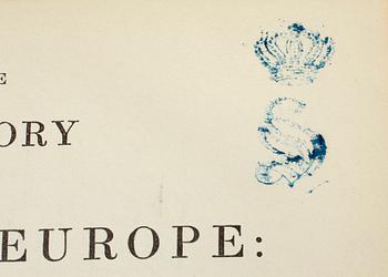 KUNGLIGT BOKVERK, DROTTNING SOPHIA AV SVERIGE, 4 volymer, The History of Modern Europe, 1-4, London 1842.