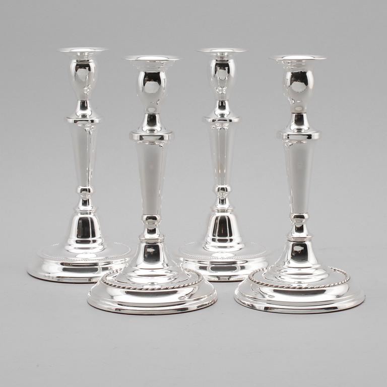 LJUSSTAKAR, 2 par snarlika, silver, Cito (Fredericia, Danmark 1963-79).