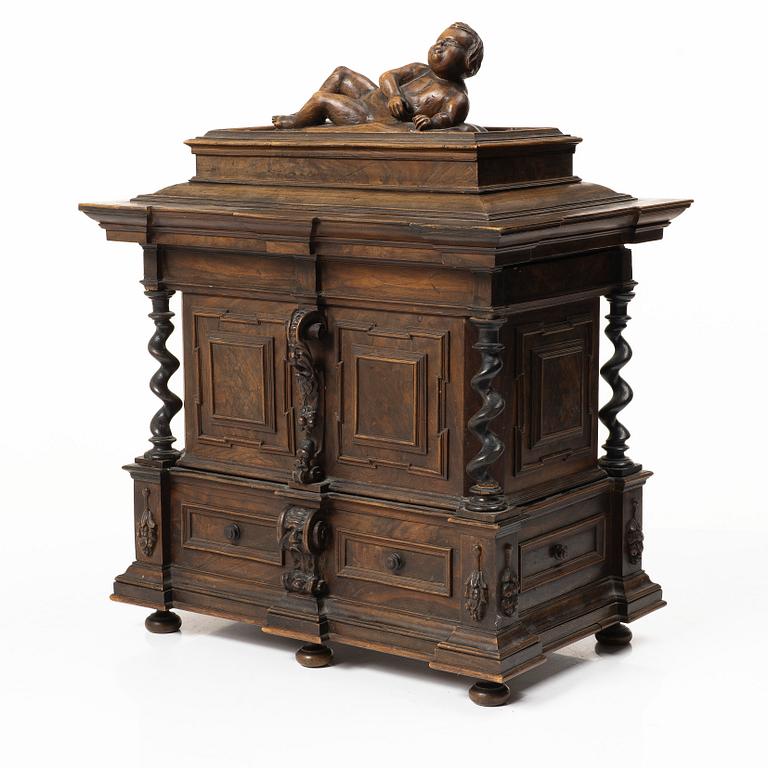 A Baroque style miniature cabinet, 19th century.