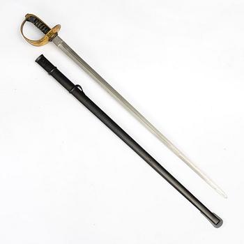A Swedish cavalry sabre 1893 pattern, with scabbard.