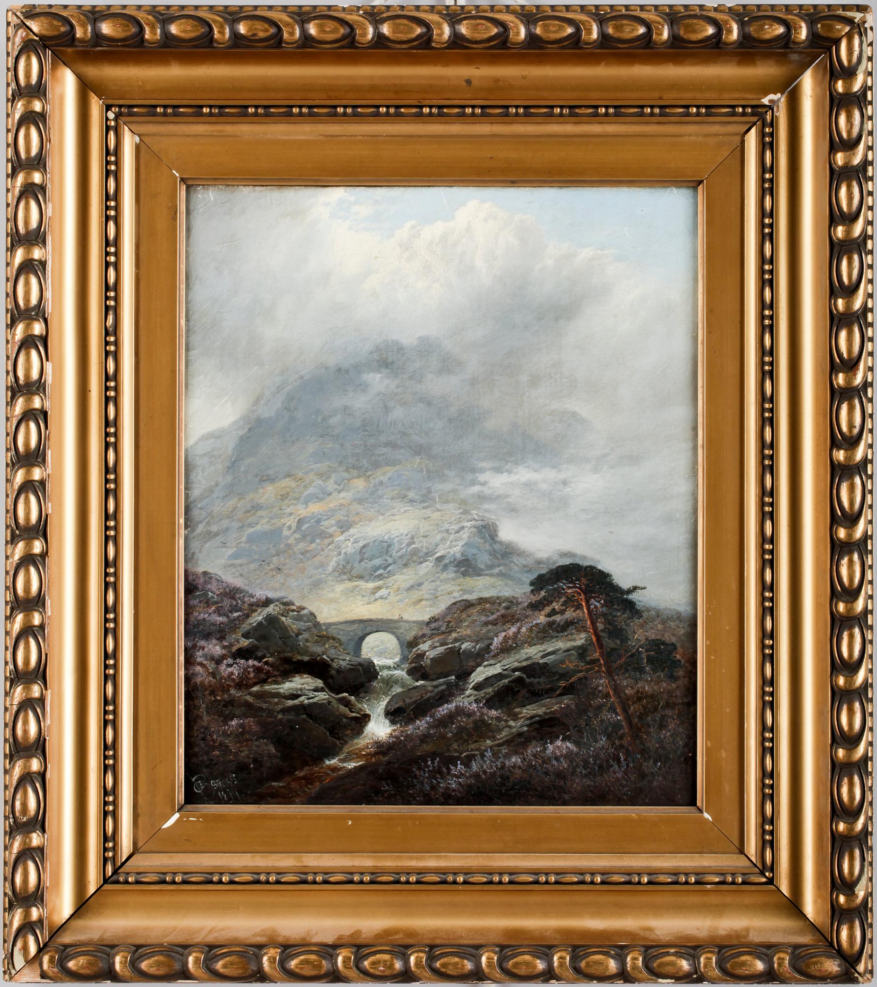 GEORGE BLACKIE STICKS, olja på duk. Sign o dat 1894.