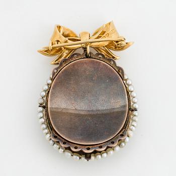 BROSCH, med rosett i 18K guld, Strömdahl,