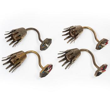 Wall lamps, 4, first half of the 20th century.